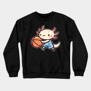 axolotl funny play basketball Crewneck Sweatshirt